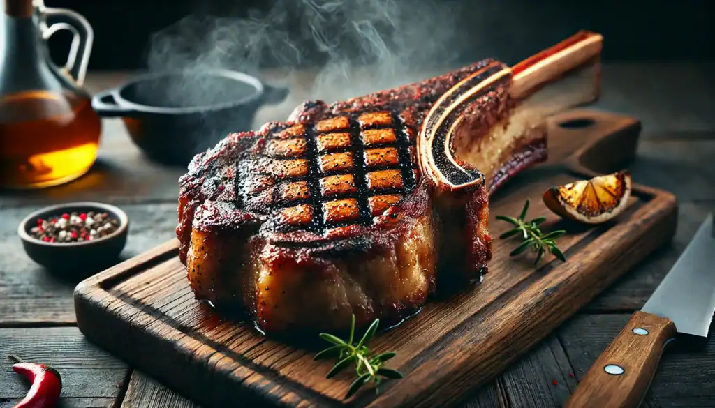Des morceaux de viande méconnus à découvrir : un guide gastronomique 2 tomahawk cuit au grill, à l'aspect doré et appétissant, viande de première qualité maturée Aurocha