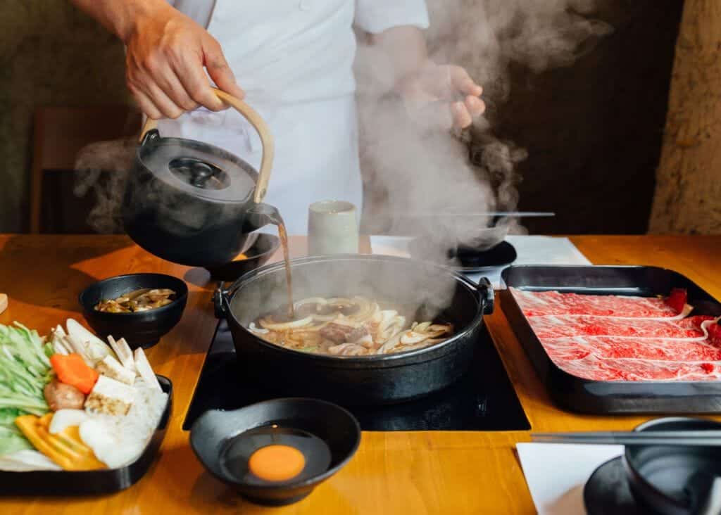 wagyu al estilo sukiyaki de aurocha carne madurada premium