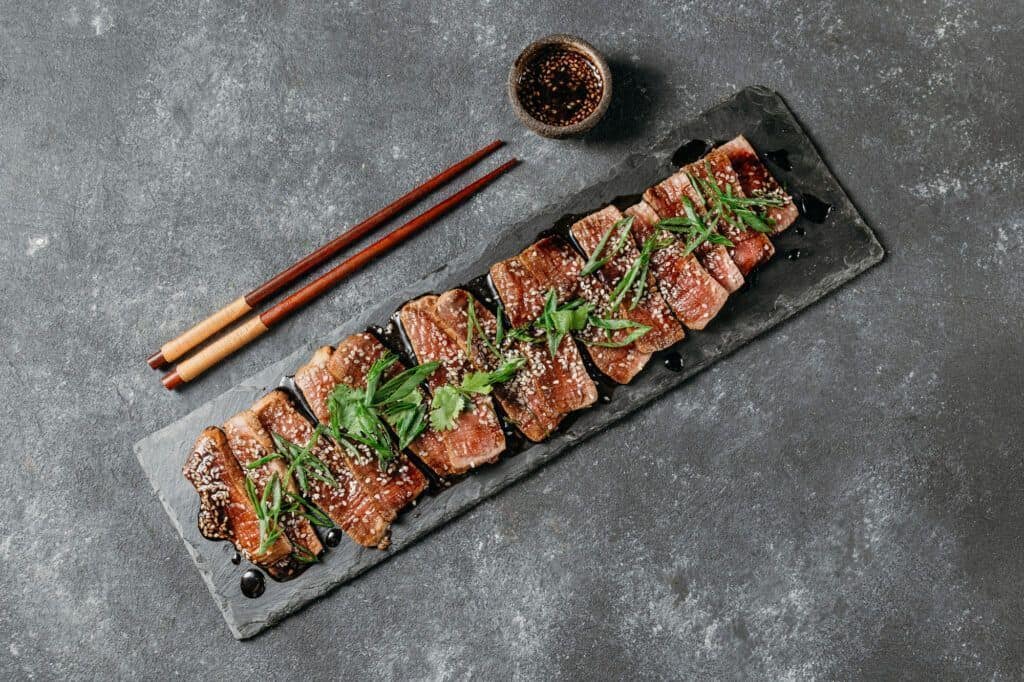 wagyu al estilo teppanyaki de aurocha carne madurada premium